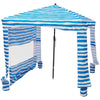 VEVOR Beach Cabana, 6 x 6 ft Beach Canopy with Side Wall, UPF 50+ Protection Easy Setup Cabana Tent with Sand Pockets, Portable Shade Sun Shelter Umbrella for Whole Family & Friends, Blue Stripes