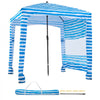VEVOR Beach Cabana, 6 x 6 ft Beach Canopy with Side Wall, UPF 50+ Protection Easy Setup Cabana Tent with Sand Pockets, Portable Shade Sun Shelter Umbrella for Whole Family & Friends, Blue Stripes