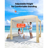 VEVOR Beach Cabana, 8 x 8 ft Beach Canopy with Side Wall, UPF 50+ Protection Easy Setup Cabana Tent with Sand Pockets, Adjustable Height Portable Shade Sun Shelter Umbrella for Family & Friends, Khaki