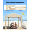 VEVOR Beach Cabana, 8 x 8 ft Beach Canopy with Side Wall, UPF 50+ Protection Easy Setup Cabana Tent with Sand Pockets, Adjustable Height Portable Shade Sun Shelter Umbrella for Family & Friends, Khaki