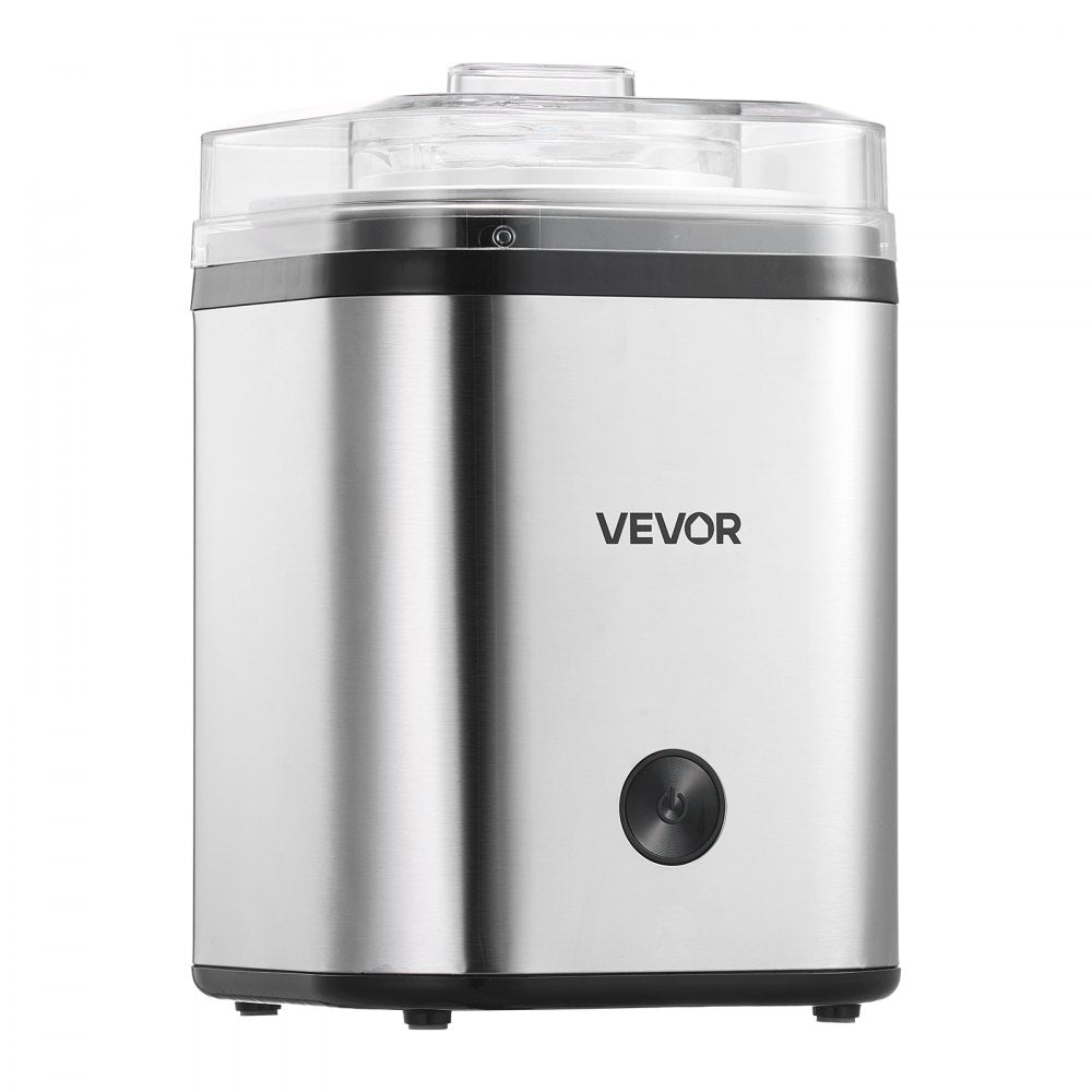 VEVOR Ice Cream Maker, 2.11 Qt. Large Capacity, Electric Automatic Ice-Cream Machine, with Easy Operation & Cleaning, Stainless Steel Shell, for Homemade Frozen Yogurt, Fruit Sorbet, Gelato, Silver