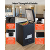 VEVOR Chest Freezer, 3.3 Cu.ft Compact Deep Freezer, Free Standing Top Open Door Chest Freezers with 2 Removable Baskets & Adjustable Thermostat - Energy Saving, Low Noise & Garage Ready, Black