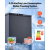 VEVOR Chest Freezer, 5 Cu.ft Compact Deep Freezer, Free Standing Top Open Door Chest Freezers with 2 Removable Baskets & Adjustable Thermostat - Energy Saving, Low Noise & Garage Ready, Black