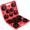 VEVOR Oil Filter Socket Set, 14 Pcs Oil Filter Wrench Set, Sturdy Steel Oil Filter Socket, 3/8\" Oil Filter Socket, Low Profile Oil Filter Socket Set For Easy Access, Oil Filter Wrench Cap Set with Ca