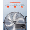 VEVOR Industrial Shop Fan, 30 Inch Floor Drum Fan, High Velocity 12000 CFM, Heavy Duty Aluminum Blades, 3 Speeds, 360 Degree Tilt, Ideal for Commercial, Garage, Warehouse, Basement, Workshop, Black