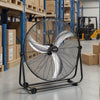 VEVOR Industrial Shop Fan, 30 Inch Floor Drum Fan, High Velocity 12000 CFM, Heavy Duty Aluminum Blades, 3 Speeds, 360 Degree Tilt, Ideal for Commercial, Garage, Warehouse, Basement, Workshop, Black