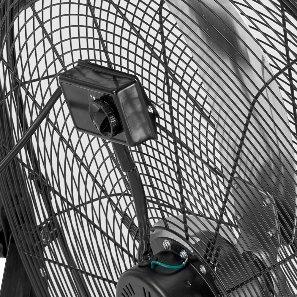 VEVOR Industrial Shop Fan, 30 Inch Floor Drum Fan, High Velocity 12000 CFM, Heavy Duty Aluminum Blades, 3 Speeds, 360 Degree Tilt, Ideal for Commercial, Garage, Warehouse, Basement, Workshop, Black