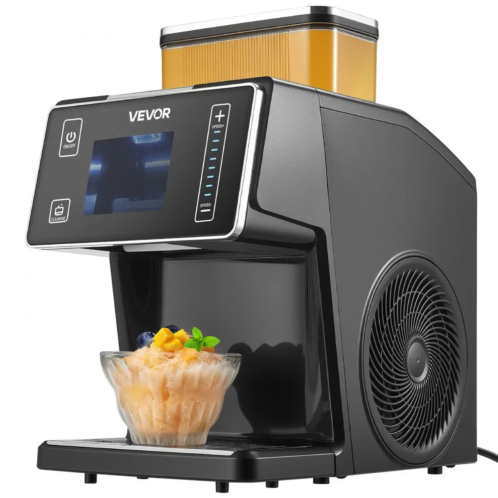 VEVOR Snowflake Ice Machine, 44LBS/24H Snowflake Ice Maker, Ice-Shaver Machine with Stainless Steel Blade, Electric Snow Cone Maker with 0.2 Gal Tank, 60S Fast Pre-Cooling, for Home & Small Gatherings