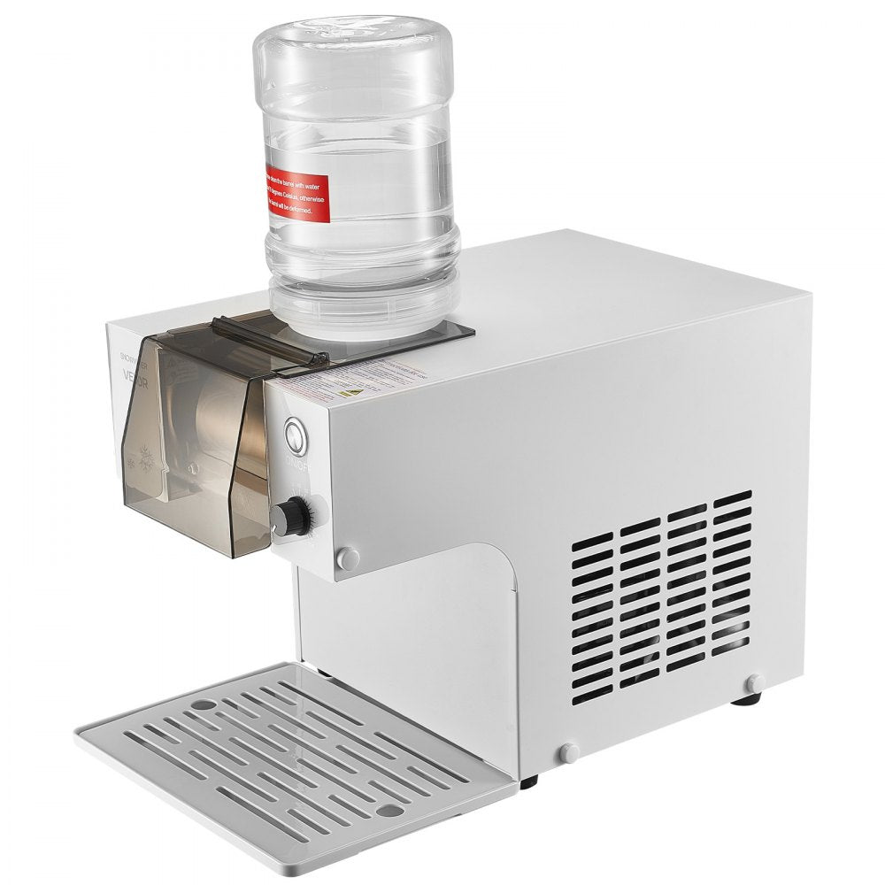 VEVOR Snowflake Ice Machine, 132LBS/24H Snowflake Ice Maker, Ice-Shaver Machine with Stainless Steel Blade, Electric Snow Cone Maker with 0.48Gal Tank, 90S Fast Pre-Cooling, for Home & Small Gathering