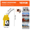 VEVOR Automatic Fuel Nozzle, 3/4" NPT Inlet Thread & 13/16" Spout, 11 GPM Max Flow Rate, Auto Shut Off, Aluminum & PVC Gas Pump Handle with 360° Swivel for Gasoline Diesel Kerosene Biodiesel Refilling