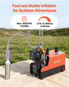 VEVOR PCP Air Compressor 4500PSI PCP Airgun Compressor & External Converter, Manual Stop 250W DC12V/AC120V Portable Paintball Tank Compressors for Air Rifle, Scuba Diving Bottle