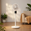 VEVOR 9-Inch Pedestal Fan, 80° Oscillating Standing Floor Fan with Quite DC Motor, Remote Control, 9 Speeds & 4 Smart Modes, 24H Timer, Adjustable Height, for Home, Bedroom, Living Room, White