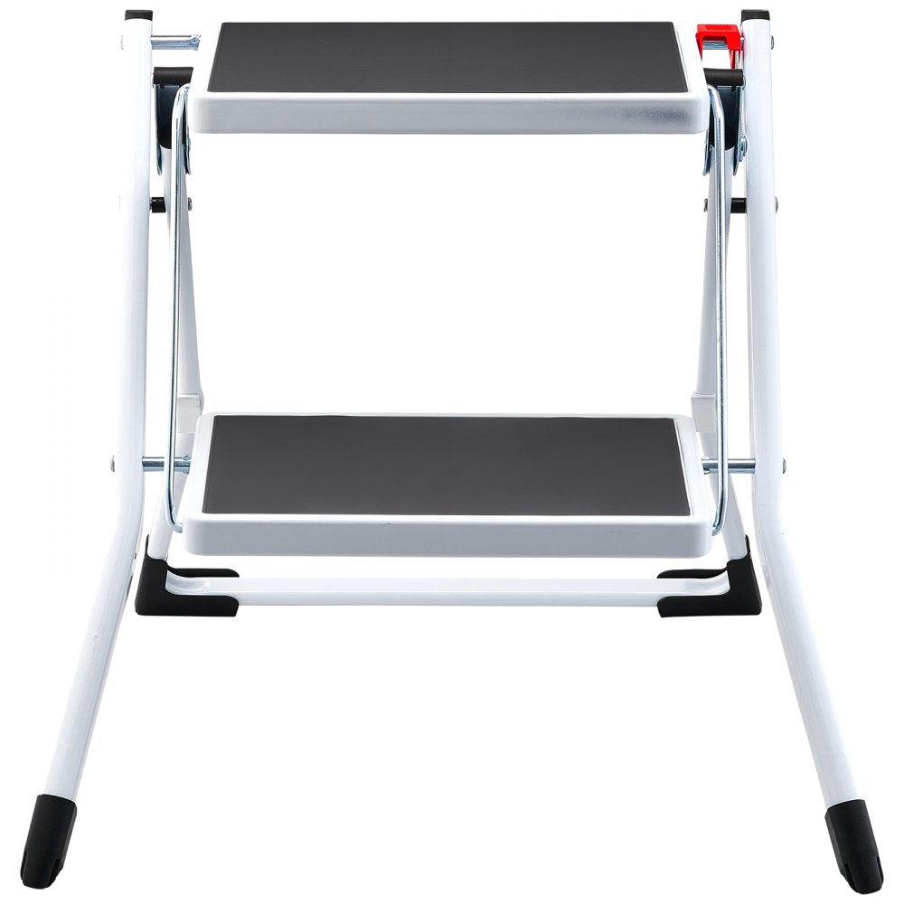 VEVOR Step Ladder 2-Step 330lbs Capacity, Ergonomic Folding Steel Step Stool with Wide Anti-Slip Pedal, Sturdy Step Stool for Adults Toddlers, Multi-Use for Household, Kitchen, Office, RVs