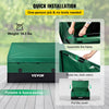 VEOVR Outdoor Storage Box, 150 Gallon Waterproof PE Tarpaulin Deck Box with Galvanized Frame, All-Weather Protection & Portable, for Camping, Garden, Poolside, and Yard, Brown & Blue