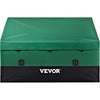 VEOVR Outdoor Storage Box, 150 Gallon Waterproof PE Tarpaulin Deck Box with Galvanized Frame, All-Weather Protection & Portable, for Camping, Garden, Poolside, and Yard, Brown & Blue