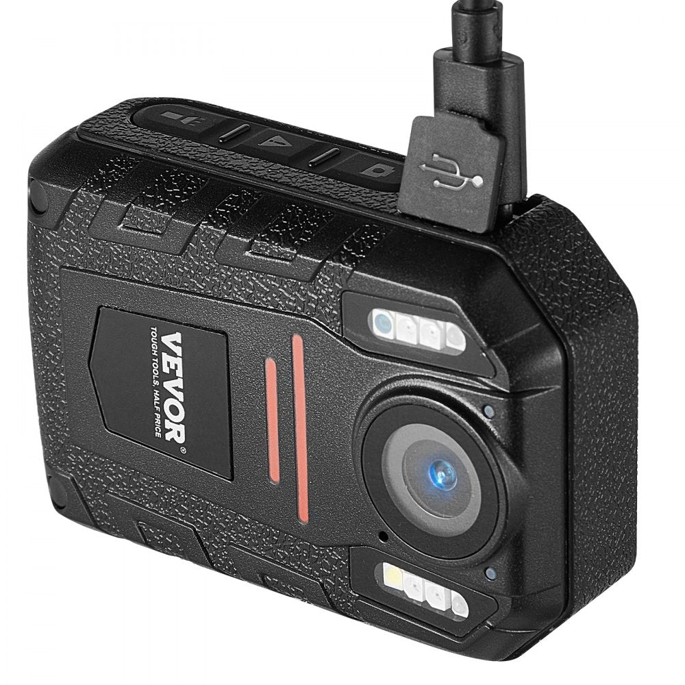 VEVOR 1440P HD Police Body Camera, 64GB Body Cam with Audio Video Recording Picture, Built-in 2850 mAh Battery, 2.0" LCD, Infrared Night Vision, Waterproof Personal Body Cam for Law Enforcement