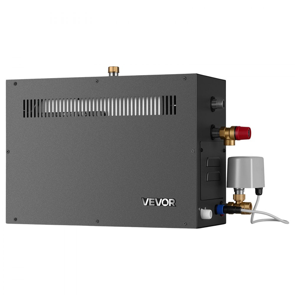 VEVOR Steam Generator, 9 kW Home Steam Shower System with Preheat Mode, For Bathrooms, Sauna Rooms, Spa, Direct Water Connection, Touch Control, Auto Fill & Drain, 77-131°F, 24H Timer, 212-318 ft³