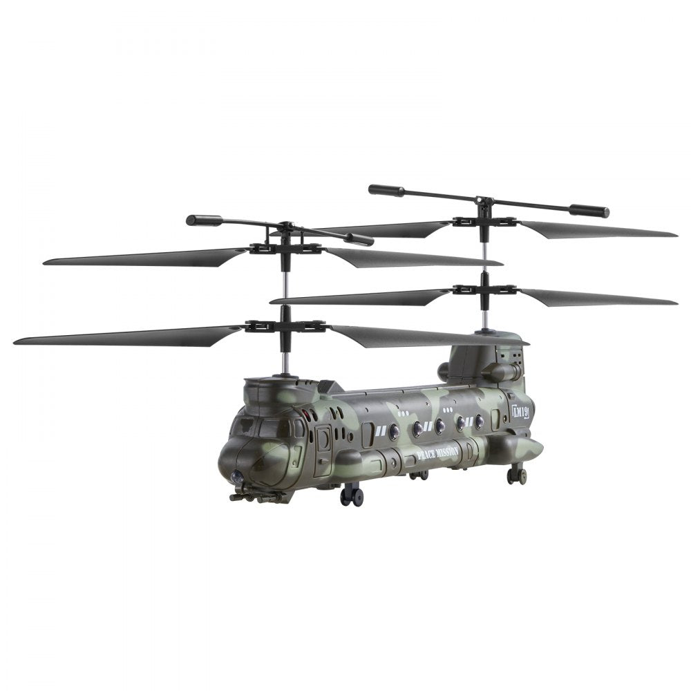VEVOR RC Helicopter, 2.4GHz Military Remote Control Helicopter, 3.5 Channel RC Airplane for Kid, 20 Mins Flight Time, One-Key Takeoff/Landing & LED Lights, Flying Plane Toys for Kids Ages 8 and up