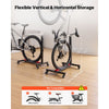 VEVOR Bike Stand, Freestanding Vertical & Horizontal Bike Storage Rack, with Lockable Casters, Height Adjustable Carbon Steel Upright Garage Bicycle Floor Stand, for 20-29 in Wheel Diameters, Black