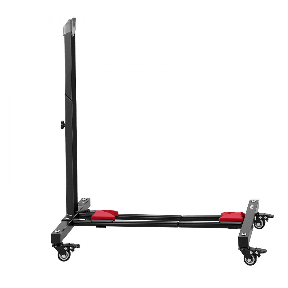 VEVOR Bike Stand, Freestanding Vertical & Horizontal Bike Storage Rack, with Lockable Casters, Height Adjustable Carbon Steel Upright Garage Bicycle Floor Stand, for 20-29 in Wheel Diameters, Black