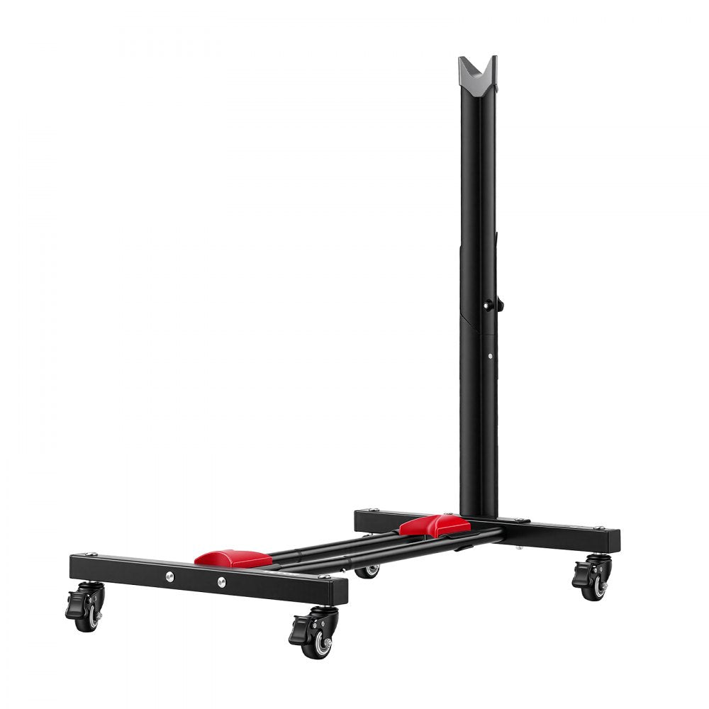 VEVOR Bike Stand, Freestanding Vertical & Horizontal Bike Storage Rack, with Lockable Casters, Height Adjustable Carbon Steel Upright Garage Bicycle Floor Stand, for 20-29 in Wheel Diameters, Black
