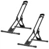 VEVOR Bike Stand 2 Pack, Foldable Freestanding Bike Storage Rack, Carbon Steel Garage Bicycle Floor Stand, Fits 20-29 in Wheel Diameters, Drill-Free Installation, for Garage, Apartment, Home, Black