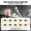 VEVOR 100FT Construction String Lights, 100W 10000LM, 10PCs String Work Light, 5000K, IP65 Waterproof, with Hanging Hooks, for Construction Site, Temporary Lighting Indoor & Outdoor, ETL Listed