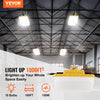 VEVOR 100FT Construction String Lights, 150W 15000LM, 10PCs String Work Light, 5000-5500K, IP65 Waterproof, with Hanging Hooks, for Construction Site, Temporary Lighting Indoor & Outdoor, ETL Listed