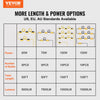 VEVOR 100FT Construction String Lights, 150W 15000LM, 10PCs String Work Light, 5000-5500K, IP65 Waterproof, with Hanging Hooks, for Construction Site, Temporary Lighting Indoor & Outdoor, ETL Listed