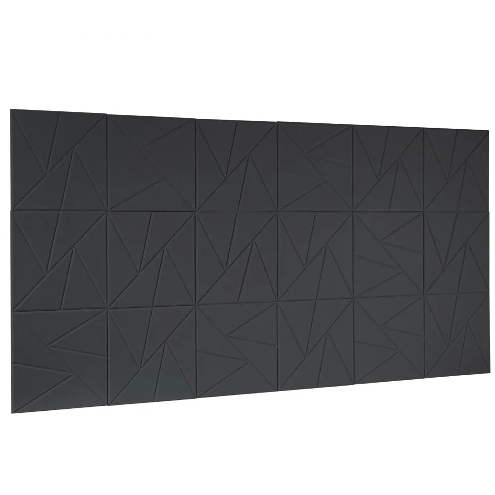 VEVOR 18 Pack Acoustic Panels with Self Adhesive, 11.8 x 11.8 x 0.4 inch Sound Proof Foam Panels, Polyester Fiber Soundproof Wall Panels High Density, for Home, Studio, Office, Theater, Black