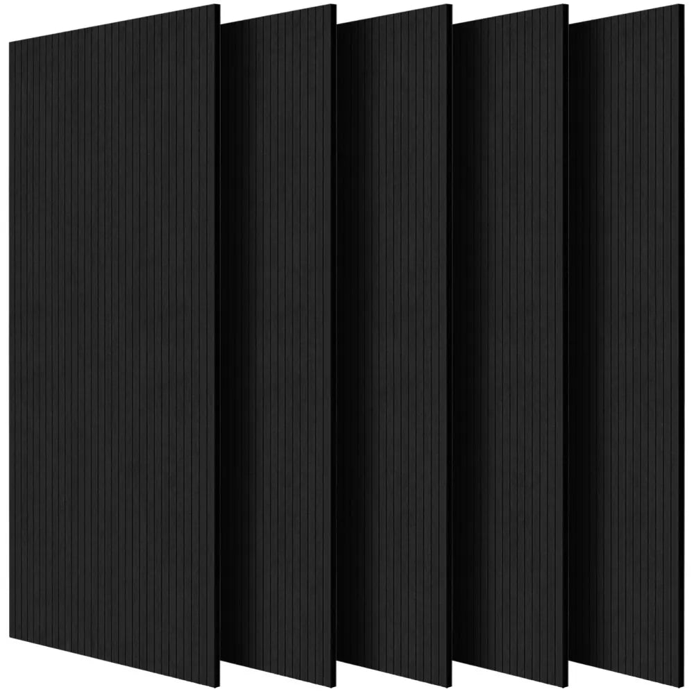 VEVOR 5 Pack Acoustic Panels with Self Adhesive, 47.2 x 23.6 x 0.4 inch Sound Proof Foam Panels, Polyester Fiber Soundproof Wall Panels High Density, for Home, Studio, Office, Theater, Black