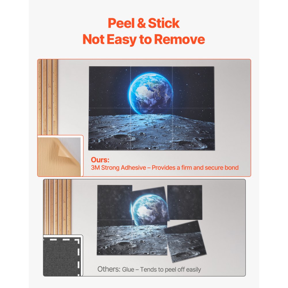 VEVOR 6 Pack Art Acoustic Panels, 70.87 x 47.24 x 0.4 inch Soundproof Wall Tiles, Self Adhesive Decorative Sound Dampening Absorbing Boards for Home, Office, Studio, Gaming Room,Theater, Earth