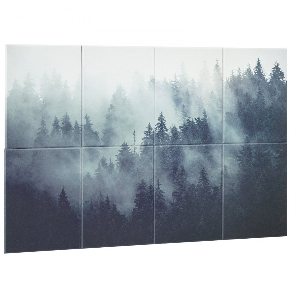 VEVOR 8 Pack Art Acoustic Panels, 63 x 23.62 x 0.4 inch Soundproof Wall Tiles, Self Adhesive Decorative Sound Dampening Absorbing Boards for Home, Office, Studio, Gaming Room,Theater,Forest
