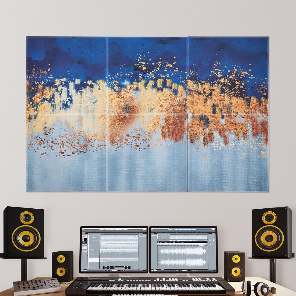 VEVOR 6 Pack Art Acoustic Panels, 70.87 x 47.24 x 0.4 inch Soundproof Wall Tiles, Self Adhesive Decorative Sound Dampening Absorbing Boards for Home, Office, Studio, Gaming Room,Theater, Pastel