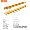 VEVOR Pallet Fork Extensions, 72" Length 4.5" Width, Heavy Duty Carbon Steel Fork Extensions for Forklifts, 1 Pair Forklift Extensions, Industrial Forklift Fork Attachments for Forklift Truck, Yellow