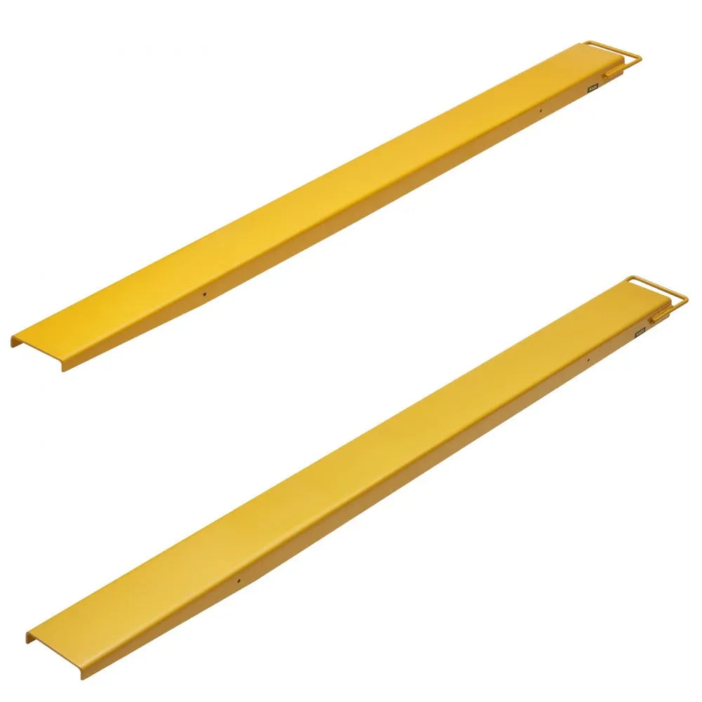 VEVOR Pallet Fork Extensions, 84" Length 4.5" Width, Heavy Duty Carbon Steel Fork Extensions for Forklifts, 1 Pair Forklift Extensions, Industrial Forklift Fork Attachments for Forklift Truck, Yellow