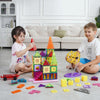 VEVOR Magnetic Tiles, 181 PCS Magnetic Building Blocks for Kids, Magnet Building Set with Car Bases/Ferris Wheel/Letter & Digital Cards, STEM Construction Stacking Toys for Toddlers Boys Girls Aged 5+