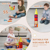 VEVOR Magnetic Tiles, 55 PCS Magnetic Building Blocks for Kids, Magnet Building Set with Car Base & 16 Digital Cards, STEM Educational Construction Stacking Toys Gift for Toddlers Boys Girls Aged 4+