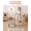 VEVOR Shopping Cart for Kids, Sturdy Metal Frame, Grocery Store Pretend Play Toy Cart with Baby Doll, Rolling Wheels, Basket, Toy Shopping Trolley, Folds for Easy Storage, for Kids & Toddlers Ages 3+