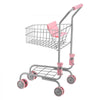 VEVOR Shopping Cart for Kids, Sturdy Metal Frame, Grocery Store Pretend Play Toy Cart with Baby Doll, Rolling Wheels, Basket, Toy Shopping Trolley, Folds for Easy Storage, for Kids & Toddlers Ages 3+