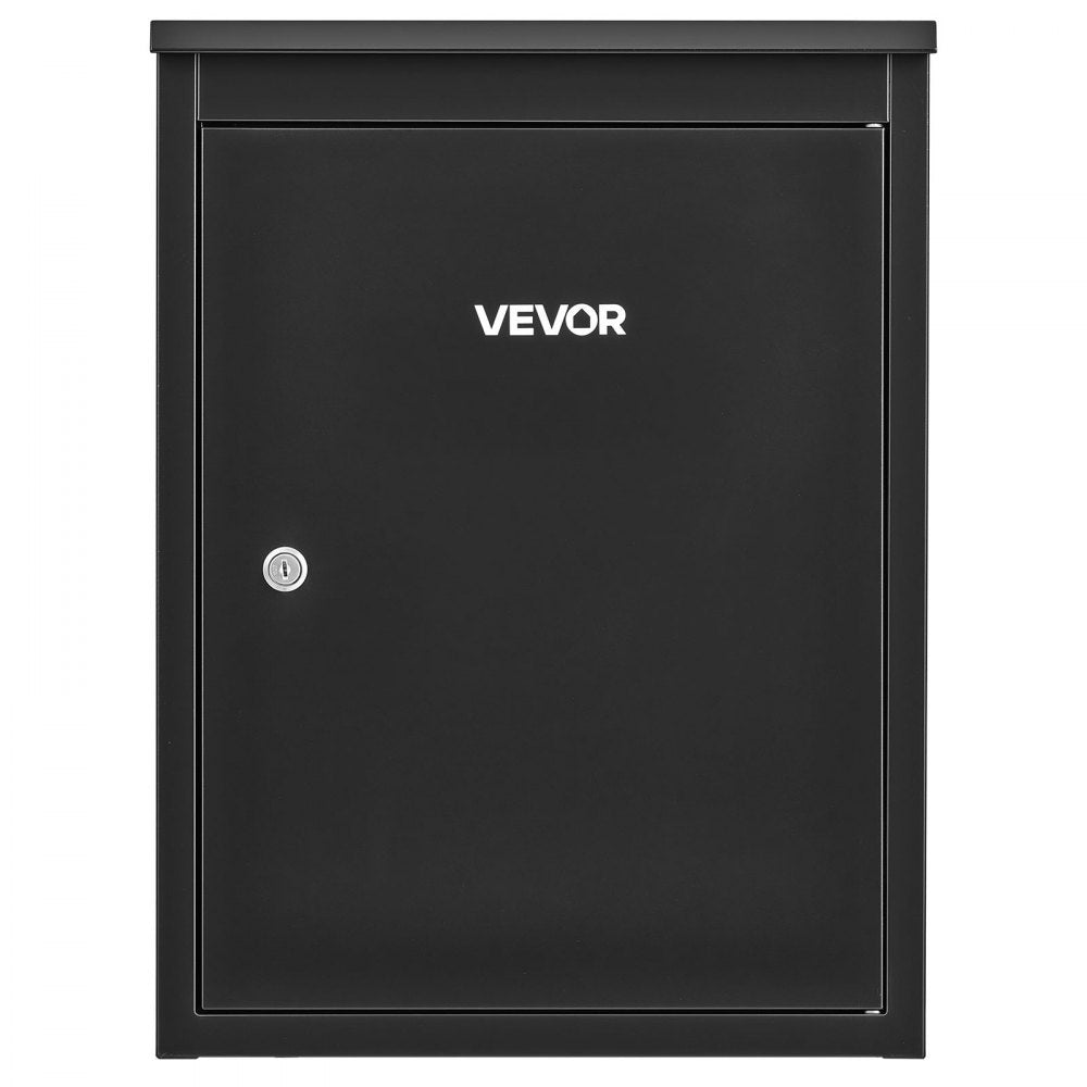 VEVOR Package Delivery Box for Outside 20.67 in Wall Mount Parcel Drop Box, for Porch, Curbside & House Storage, Lockable Anti-Theft Waterproof Weatherproof, Large Metal Mailbox for Outdoor, Black