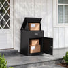 VEVOR Package Delivery Box for Outside 22.95 in Wall Mount Parcel Drop Box, for Porch, Curbside & House Storage, Lockable Anti-Theft Waterproof Weatherproof, Large Metal Mailbox for Outdoor, Black