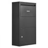VEVOR Package Delivery Box for Outside 32.48 in Wall Mount Parcel Drop Box, for Porch, Curbside & House Storage, Lockable Anti-Theft Waterproof Weatherproof, Large Metal Mailbox for Outdoor, Black