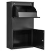 VEVOR Package Delivery Box for Outside 32.48 in Wall Mount Parcel Drop Box, for Porch, Curbside & House Storage, Lockable Anti-Theft Waterproof Weatherproof, Large Metal Mailbox for Outdoor, Black
