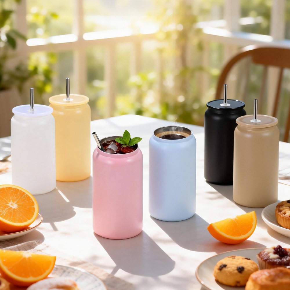 VEVOR Sublimation Tumblers, 12 Pack, 16 oz Multicolored Tumblers Bulk, Stainless Steel Sublimation Cups with Lids and Straws, Double Wall Insulated Tumbler Blank, for DIY Personalized Customization