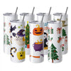 VEVOR 12 Pack Sublimation Tumblers 20oz Skinny Straight, Stainless Steel Sublimation Tumblers Blank, Stainless Steel Double Wall Tumbler for Heat Transfer Customized Gifts with Lid and Straw, Gift Box
