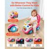 VEVOR Ride On Push Car for Toddlers Ages 19+ Months Sit-to-Stand Ride Toy, Kids Ride On Car for Boys Girls, Music Steering Wheel, Horn, Under-Seat Storage, Detachable Back,Indoor Outdoor Play, Pink
