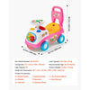 VEVOR Ride On Push Car for Toddlers Ages 19+ Months Sit-to-Stand Ride Toy, Kids Ride On Car for Boys Girls, Music Steering Wheel, Horn, Under-Seat Storage, Detachable Back,Indoor Outdoor Play, Pink