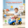 VEVOR Ride On Push Car for Toddlers Ages 19+ Months Sit-to-Stand Ride Toy, Kids Ride On Car for Boys & Girls, Music Steering Wheel, Horn, Under-Seat Storage, Detachable Back, Indoor & Outdoor Play