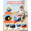 VEVOR Ride On Push Car for Toddlers Ages 19+ Months Sit-to-Stand Ride Toy, Kids Ride On Car for Boys & Girls, Music Steering Wheel, Horn, Under-Seat Storage, Detachable Back, Indoor & Outdoor Play